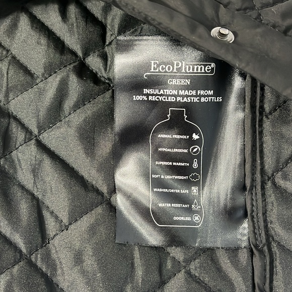 BERNARDO-Black Quilted Hooded Coat - Picture 10 of 11